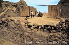 pge0015 workmen uncovering mud ruins of Chan Chan 1963