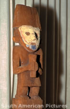 pge0067 wooden figure with mud plaster face mask