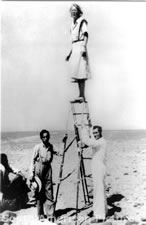 pgm0215   Maria Reiche at work on the Nasca pampa in 1946